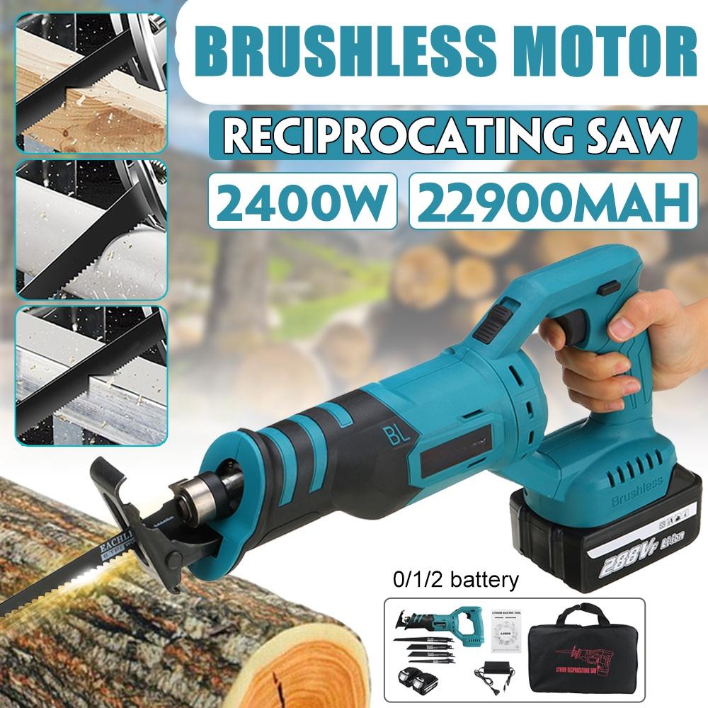 2400W Akku-Säbelsäge Bürstenlose Elektrosäge mit Akku Metall Holz Schneidwerkzeug