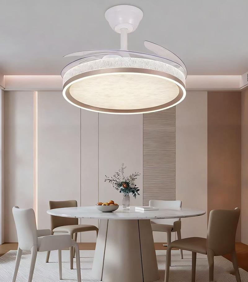 High-End Full Spectrum Ceiling Fan Light with Invisible Blades and All-Copper Motor for Restaurants and Homes