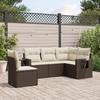 VidaXL Garden Lounge Set with Cushions 5 Pcs, Patio Sofas, Patio Furniture Set, Outdoor Furniture, Brown 3252510