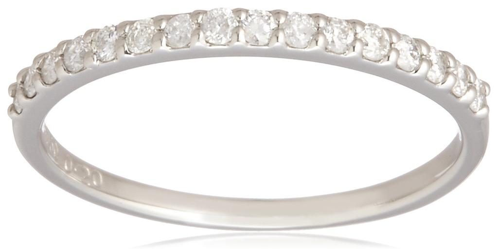 Haute platine Platinum 950 Half Eternity Ring with Diamonds Japanese size pureté 0.2ct (ra-smtt-di, 16)