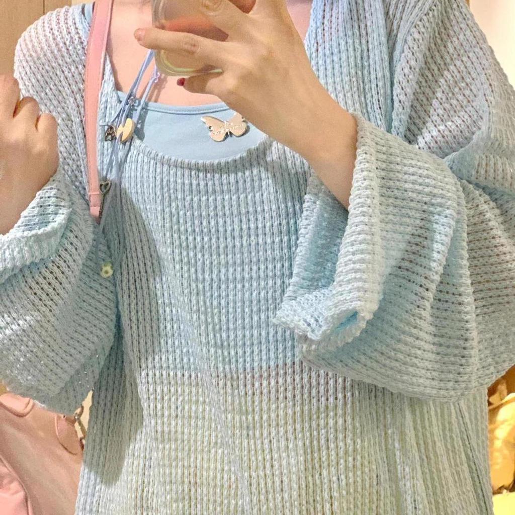 Women's Summer Lightweight Hollow Knit Sun Protection Top