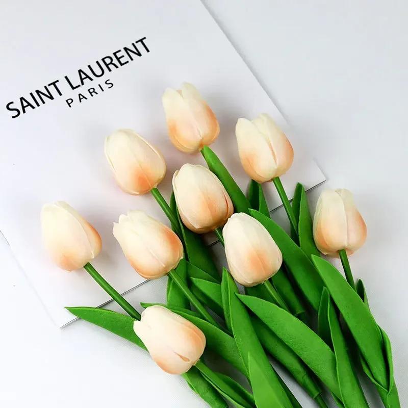 1PC Tulip Artificial Flowers Real Touch Bouquet Fake Flowers Decoration for Wedding Supplies Home Decor Valentines Flowers
