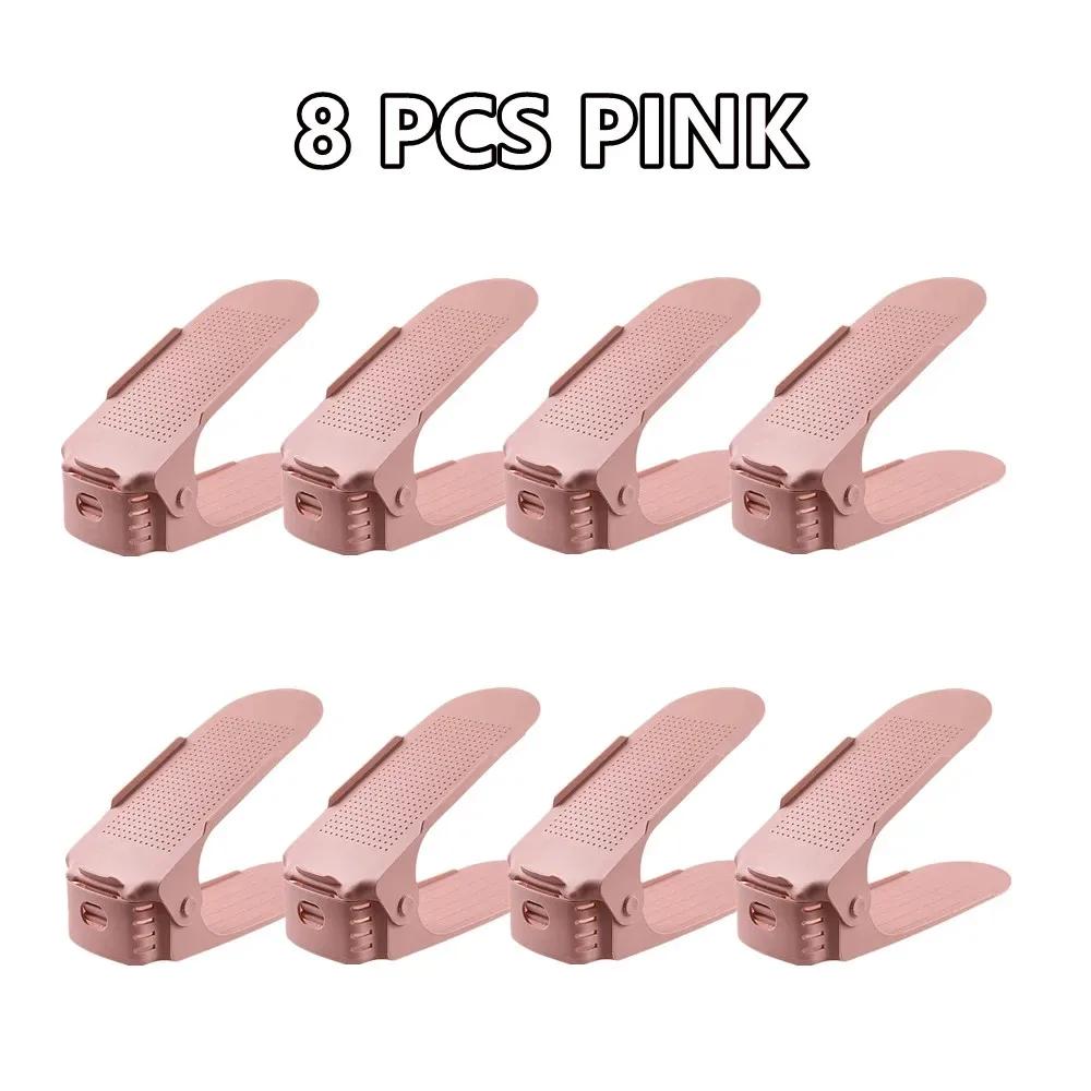 6/8/12/14Pcs Adjustable Shoe Organizer Shoe Support Rack,Space Saving Shoe-Shelf for Closet,Shoe Organizer Shoe Rack for Cabinet