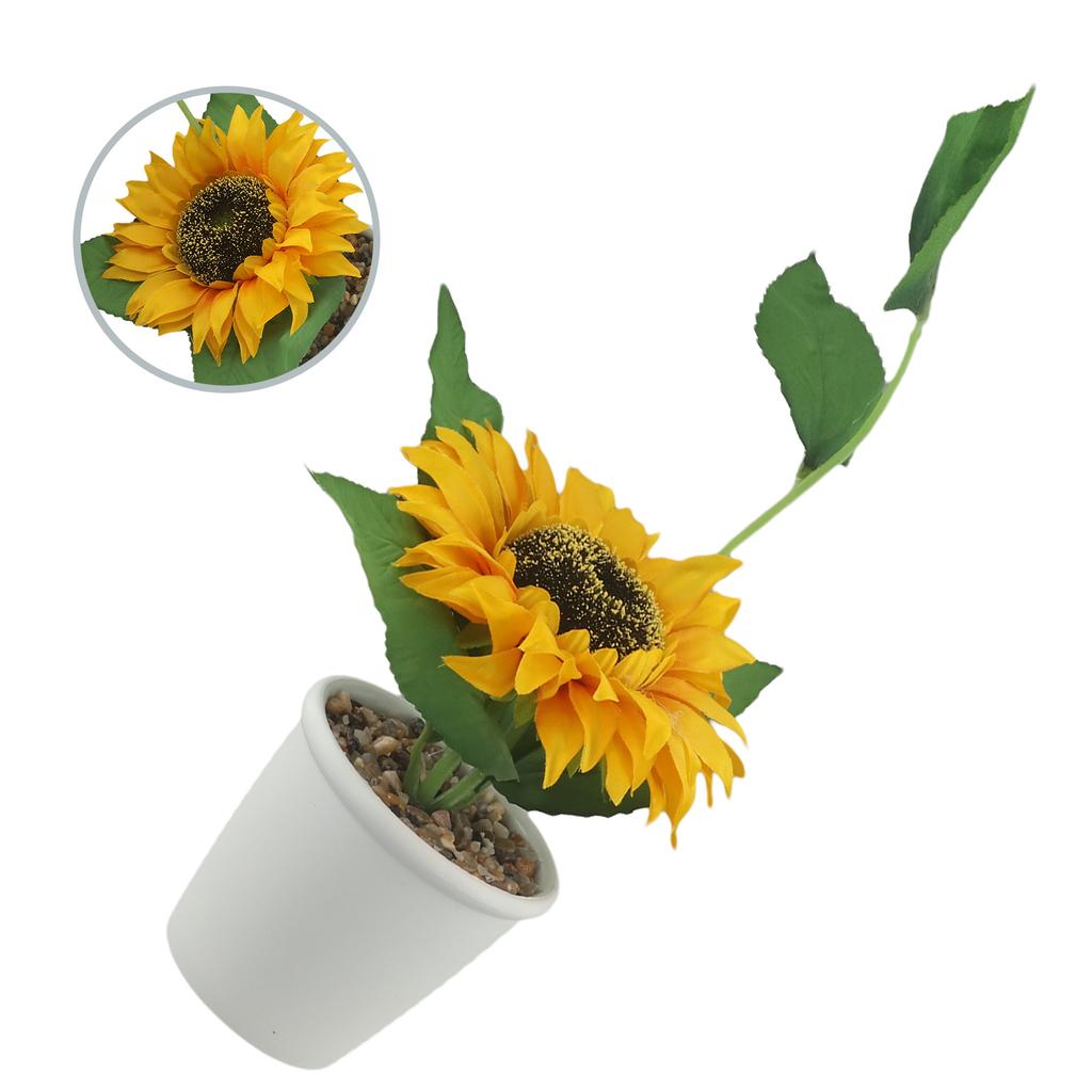 Artificial Flower Potted Plant Sunflower Always Looks Fresh Overall Height Suitable For Decorating Living Rooms