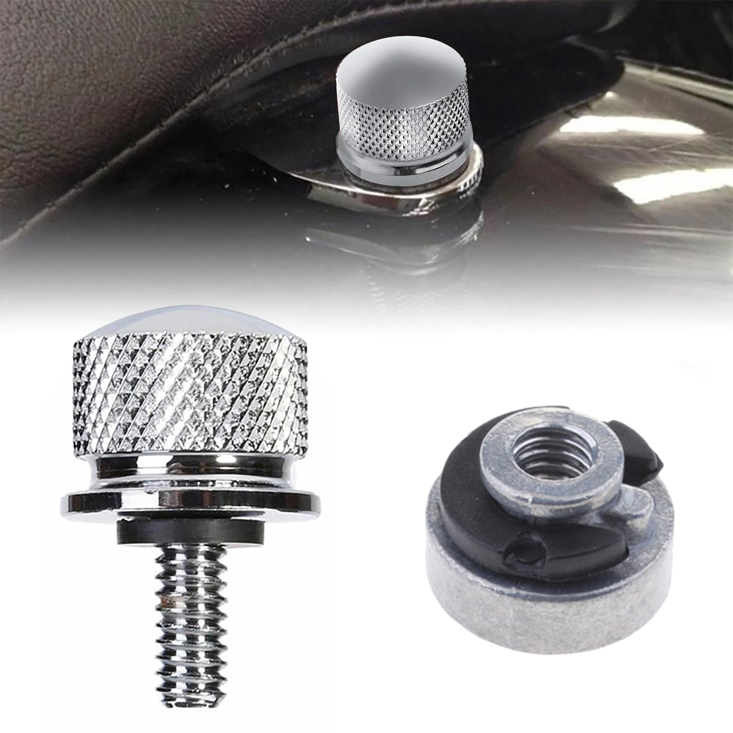 

Fender Seat Nuts Bolts Bolts Nuts Cushion Fixing Screws and Nuts Locomotive Seat Nuts Accessories Fits Harley 1/4 Fittings, Silver