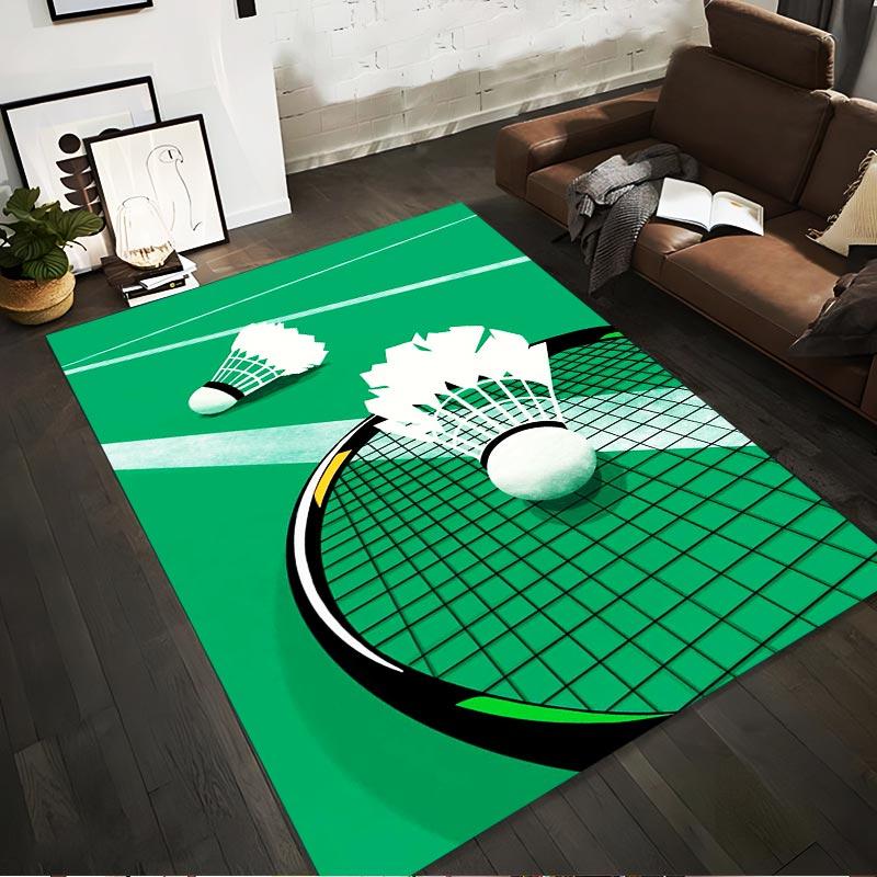 

Badminton Themed Green Carpet with Racket and Shuttlecock Print Suitable for use as an anti-slip for living room bedroom sofas 40x60cm( 15x23in )