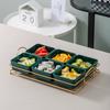 Ktv Clubhouse Fruit Plate Melamine Bar Muscle Foot Four Or Six Gongge Snack Plate Grid Barbecue Cold Vegetables Snack Plate Plate Plate