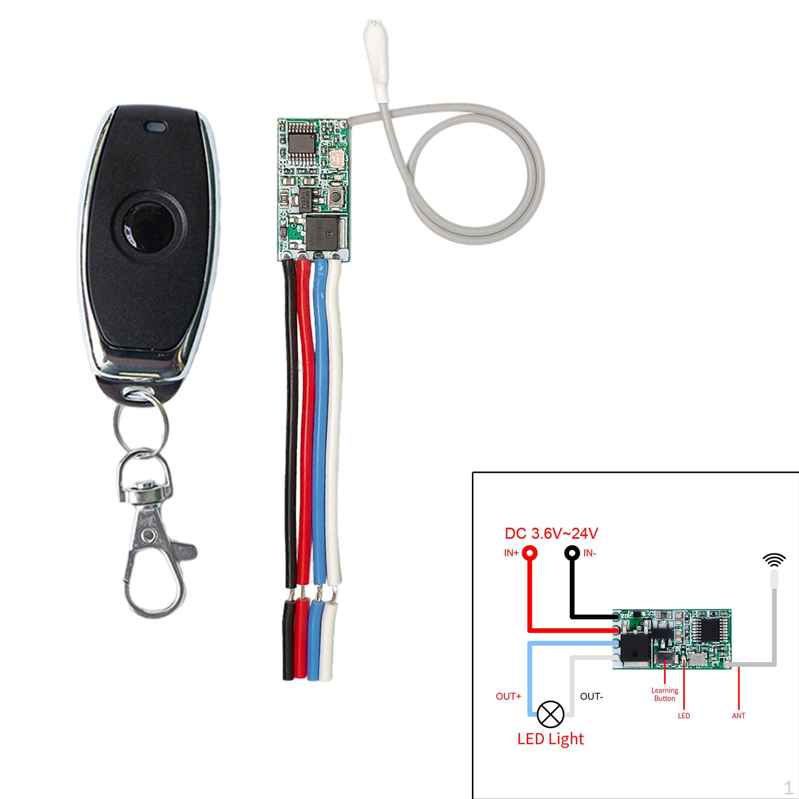 

Радіочастотний передавач з дистанційним керуванням і приймачем 1 Button White