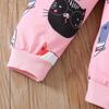 Girls' Cat Hooded Pullover and Pants Set - Spring/Autumn Fashion Two-Piece Outfit