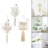 Moon Woven Owl Tapestry Pendant Wall Hanging Decoration Handmade Art Wedding Party Ornament