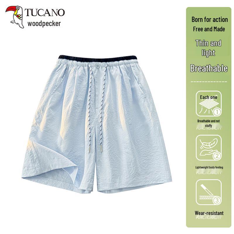 TUCANO Women s 2026 Summer Ice Silk Loose Knee-Length Shorts L