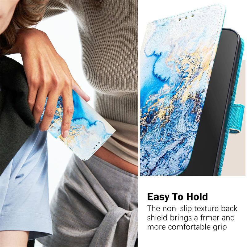 Marble Case for Google Pixel 11 10 9 Pro XL 10A 9A 8A 8 7 7A 6 6A 5A 4A 5 Pro Paint Cases Leather Wallet Flip Phone Cover Capa
