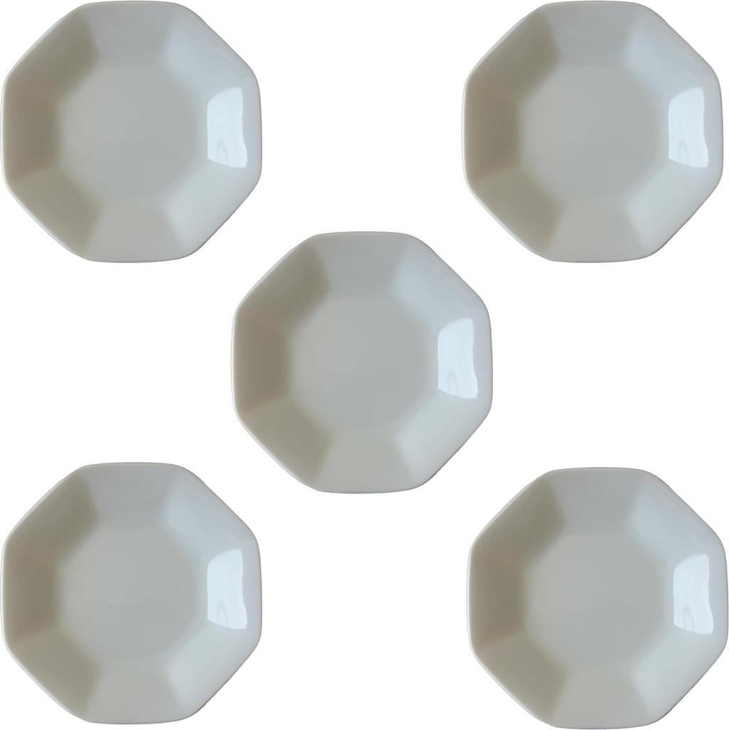 19cm Chinese Octagonal Plate Fried Rice Plate Set of 5 Microwaveable Dishwasher Safe Made In Japan Minoyaki White Fried Rice Mapo Tofu Sweet and Sour