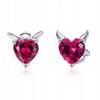 Earrings S925 Hearts Devils Crystals Zircons