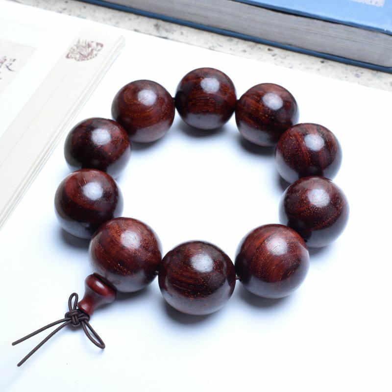 Venus Old Material Small-Leaf Red Sandalwood Prayer Beads Chain - High Oil Density, Unisex, New Chinese Style Decoration Gift