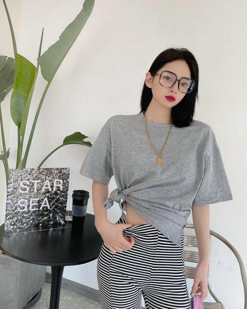 2022 European Style Women's Plus Size Casual Solid Color Short-Sleeve Summer T-Shirt