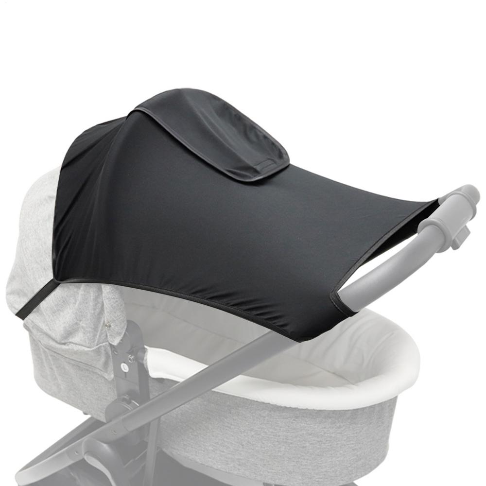 Black Stroller Sun Shade Universal Awning Sun Visor Canopy Cover Baby Windproof Umbrella Sunscreen Cover Stroller Accessories