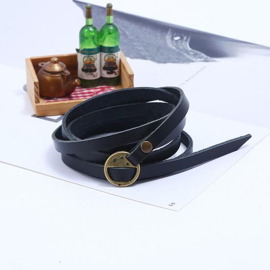 Vícevrstvý náramek z umělé kůže Vintage řemínek na zápěstí Nastavitelná délka Spona Design Písmeno Punk Pásek Náramek Náramek Muži Dárek