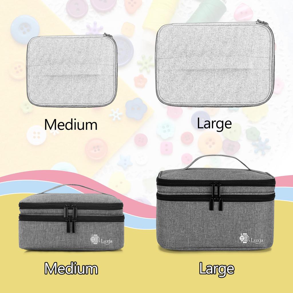 Luxja Nähkoffer, Nähbox, Großes Fassungsvermögen (Nur Tasche), Nähzubehör-Aufbewahrung, Nähkästchen, Grau