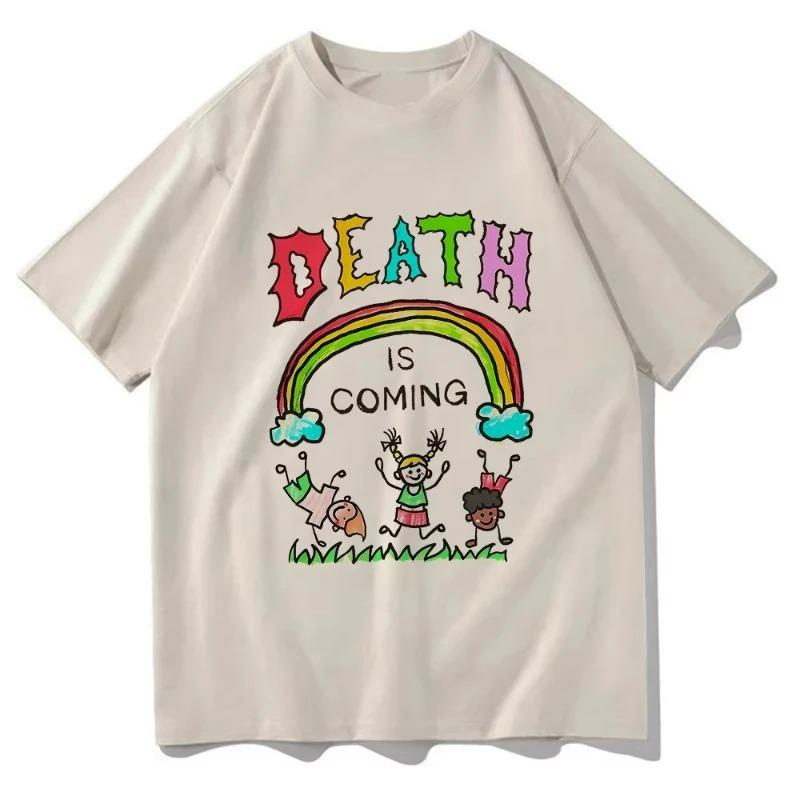 La Morte Sta Arrivando Maglietta Divertente Uomo Estate Stampa Abbigliamento Harajuku Vintage Unisex 100% Cotone Magliette Grafiche Abbigliamento Classico