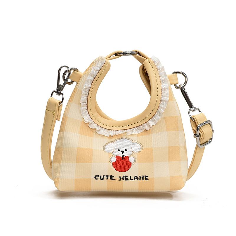 Korean Version Ins Cute Girl Bucket Bag 2025 Summer Puppy Fashion Casual Shoulder Bag Trendy Portable Women's Bag