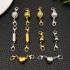 10-Style Multi-Color Round Magnetic Lobster Clasp Charms for DIY Bracelet & Necklace Jewelry