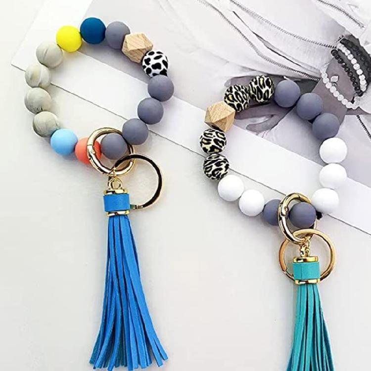 1 Set Silicone Beads Kit Round Hexagon Beads with Tassel Food Grade Silicone