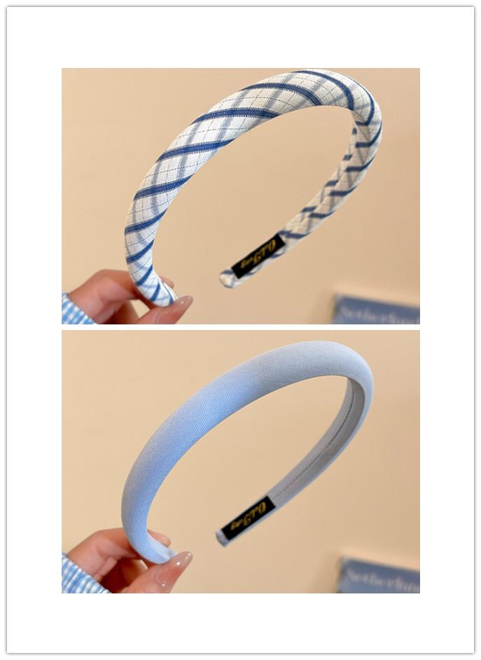 1/2pcs 1.5CM Women Girls Sweet Plaid Hairbands Sponge Padded British Hair Hoop Accessories Lattice Head Wears