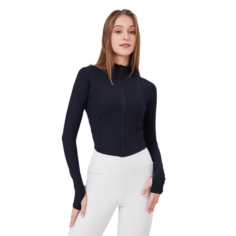 Export Casual Running Outerwear Yoga Clothes Women's Zipper Slim Fit Sports Outwear Outdoor Nude Feel Fitness Jacket Tops