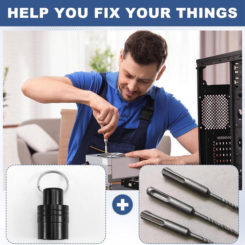 Limnyves 3pcs SDS Shank Bit Holder Keychain Quick Change Extension Bar Drill Bit Holder Quick Change Connect Rod Tool Set