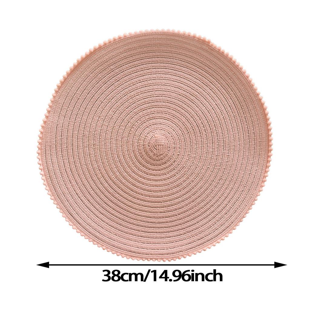 Nordic Style Cotton Round Placemats With Heat Insulation For Dining Room Decor