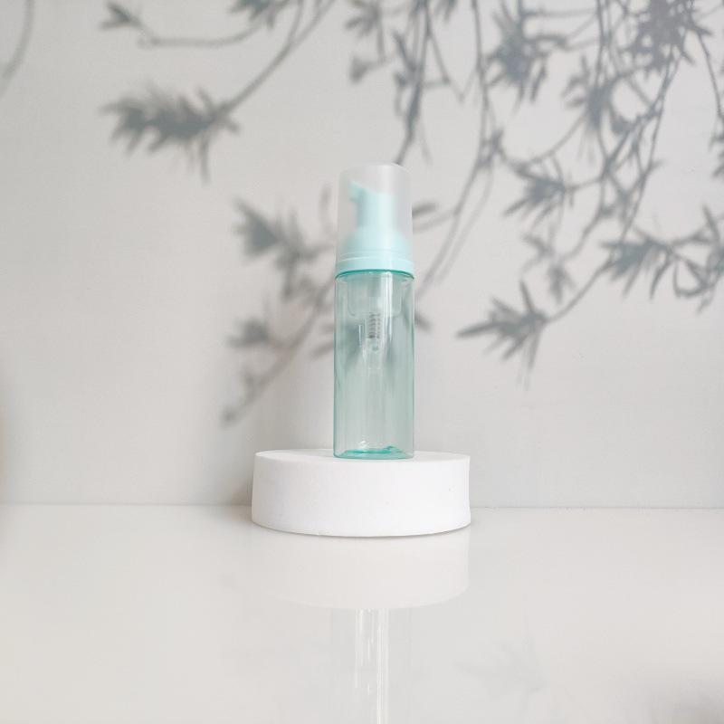 60ml Portable Transparent Green Facial Cleanser Foaming Bottle