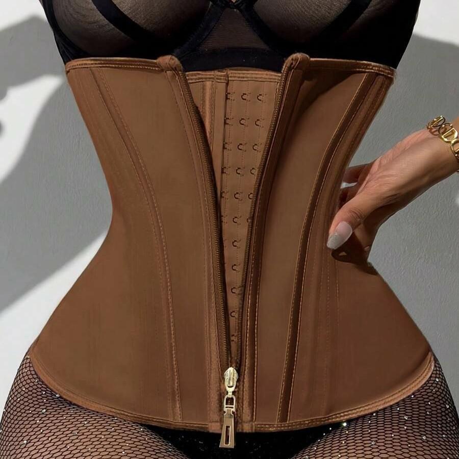 Plus Size Waist Cincher 6x Women Body Shaper Latex Corset Waist Trainer Zipper Custom Waist Trimmer Slimming