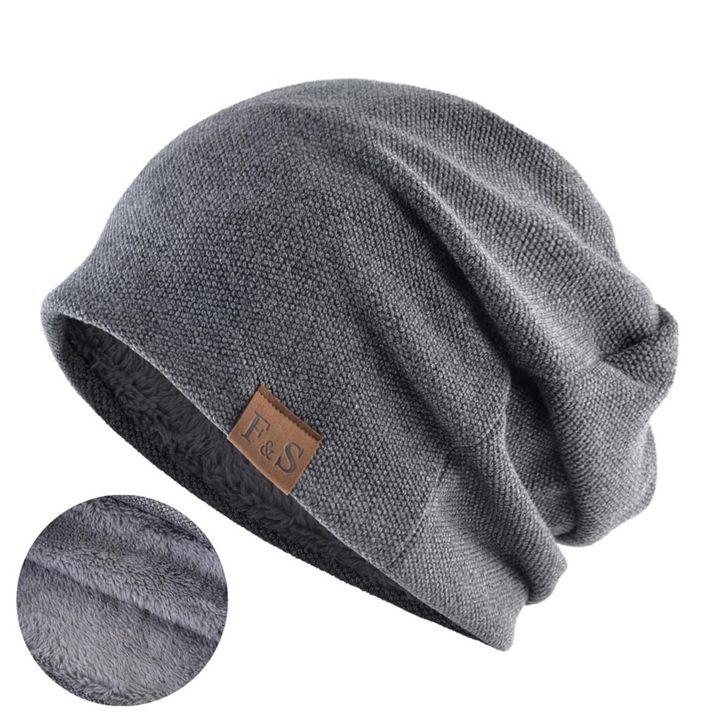 Autumn Winter Beanie Caps Casual Thermal Elastic Knitted Cotton Sports Warmer Casual Headwear Knitted Solid Unisex