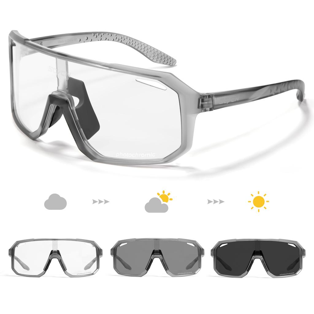 SCVCN Cycl Brillen Photochrome Radsport Sonnenbrillen Herren UV400 Brillen Sport MTB Outdoor Brillen Fahrrad Brillen Damen Sonnenbrillen