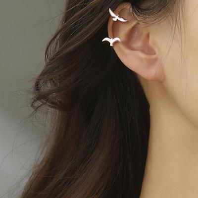 Clips de ureche asimetric în formă de pescăruș: Design Pasăre la Modă, Creativ, Nu Este Necesar Piercing