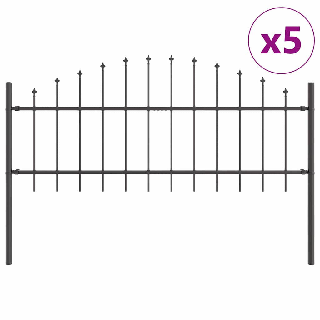 Garden Fence Woerden 5 pcs Gray