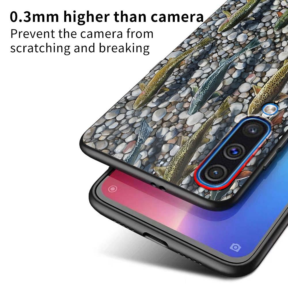 Trout Fish Fishing Case for Samsung Galaxy A03 A04s A20 A30 A20e A70 A70s A50 A40 A30s A50s A20s A10s A10 TPU Black Phone Cover