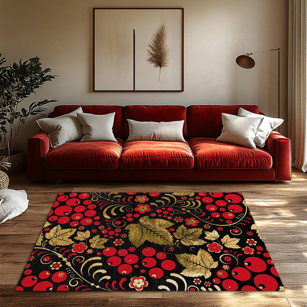 Floral Area Rug Washable Non Slip Living Room Carpet Modern Abstract Home Decor Indoor Outdoor Mat Farmhouse Entryway Doormat
