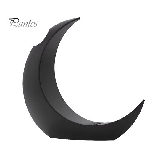 Crescent Shape Vase 3D Printed Moon Flower Vase, Modern Decorative Minimalist Holder Container for Living Room Table Centerpiece Stylish Ceramic