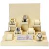 Elegant Tiered Watch Display Stand with Pillow Bag and Metal Tray for Photography