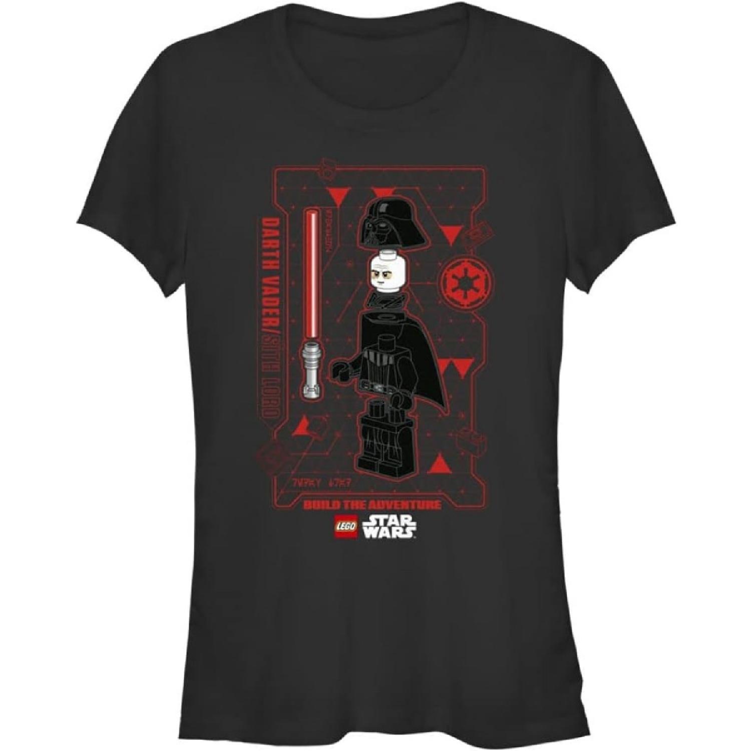 Женская футболка с коротким рукавом для юниоров Fifth Sun с графикой «Схема Дарта Вейдера из Lego Звездные войны» XXXXXL разноцветный