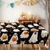 Halloween Rectangle Tablecloth Cute Ghost Dog Pumpkin Waterproof Table Cover Indoor Outdoor Trick or Treat Dining Holiday Decor