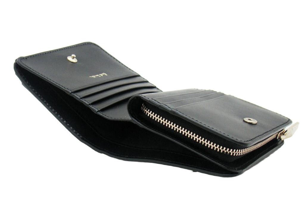 Paul Smith Swirl Stripe Slot Bifold Black Women's Wallet,