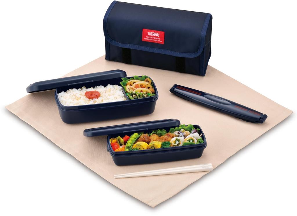 Thermos Bento Box 2 Tiers Fresh Lunch Box 900ml Deep Navy DJB-906W DPNV