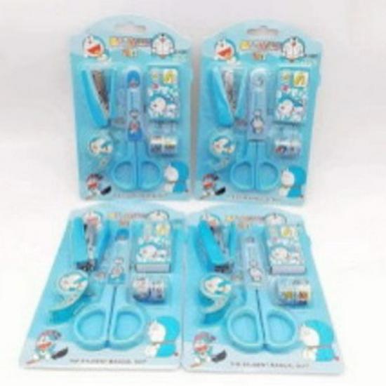Adorable Student Stationery Set: High-Quality Scissors, Stapler, Tape & Stickers - Perfect Gift for Children's Learning