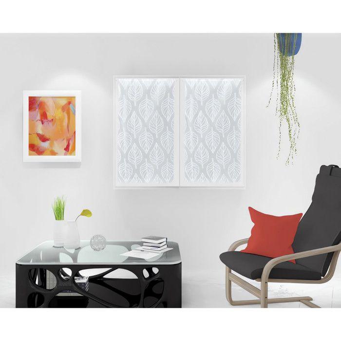 SOLEIL D'OCRE Paire de brise bise Maud - 45x90 cm - Blanc et gris
