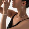 Set of Shiny copper Plated Collarbone Chain Necklace Bracelet Jewelry, Women's Minimalist Starry Sky Accessories