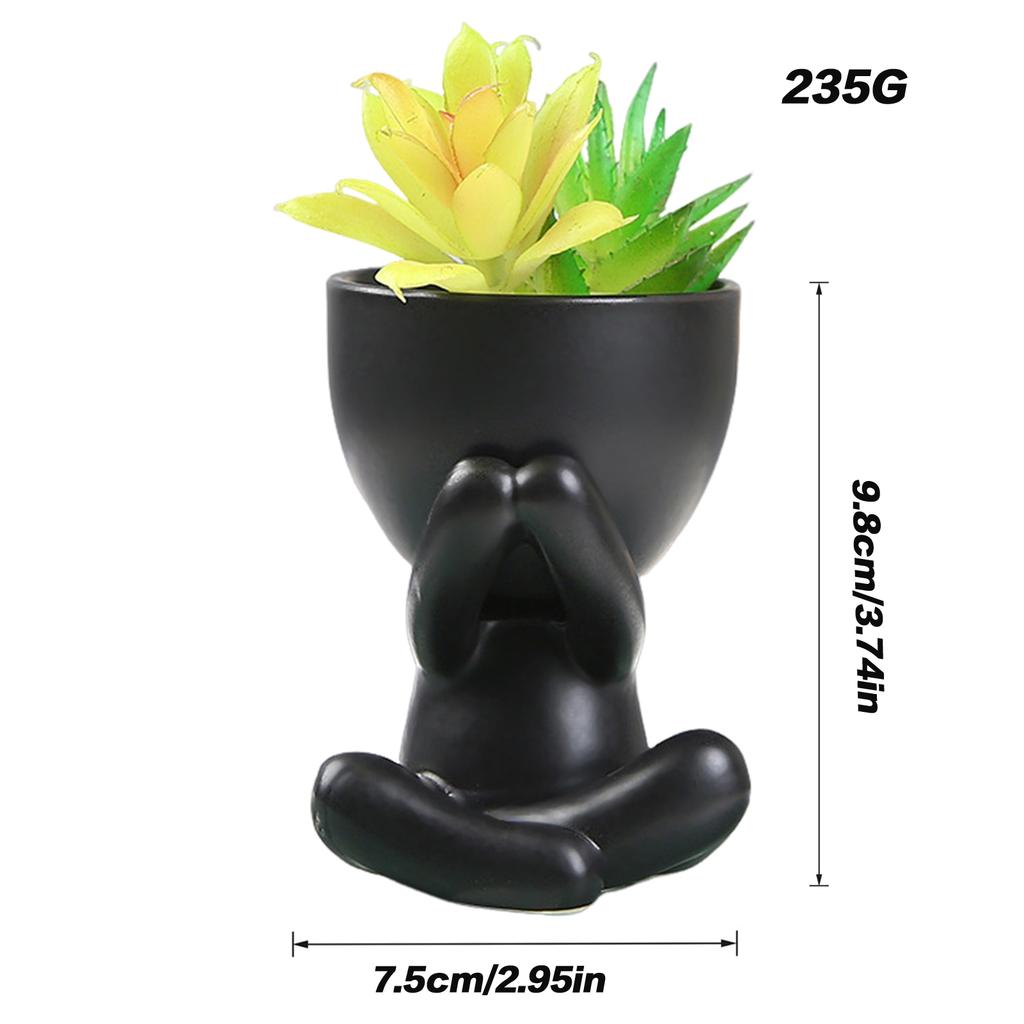 CCeramic Flower Pot Succulent Plant Pot Vivid Small Doll Flowerpot Home Office Desktop Decoration Creative Pot Festive Gift