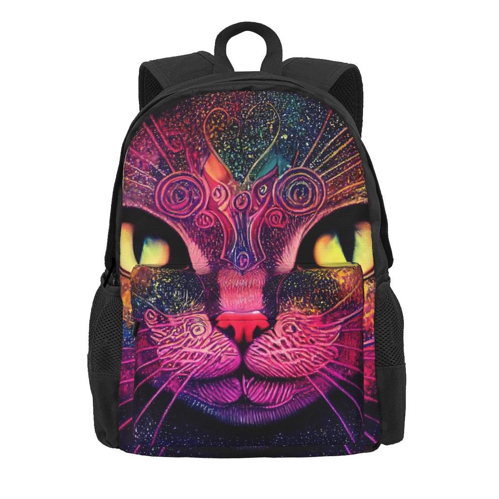 Magic Cats Mugs Backpack Cartoon Animal Style Backpacks Unisex Cycling Durable School Bags Design Rucksack